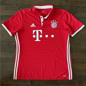 Adidas Red and White Soccer Polo